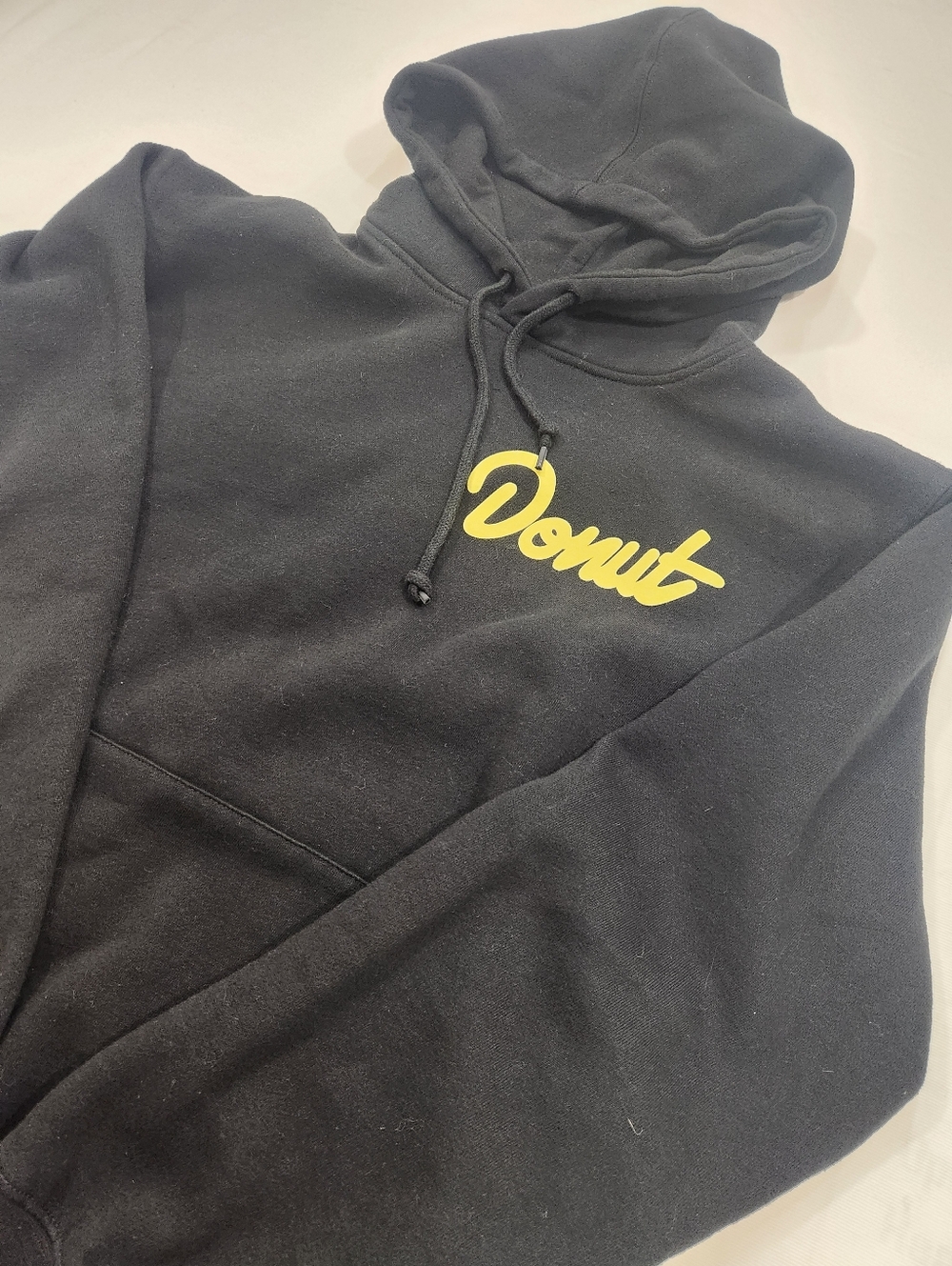 Donut Media Men's Black Fleece Hoodie Horse Graphic Print Pullover Medium